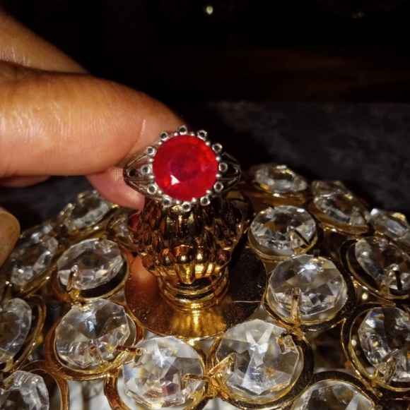 RED RUBY RING WITH BLACK SPINEL 5.115 CARATS - Picture 7 of 10